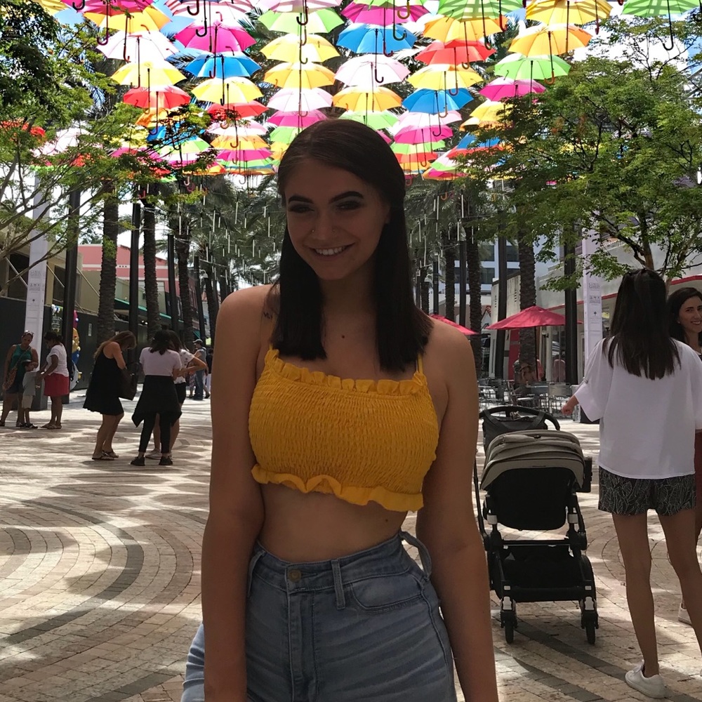 Yellow crop top